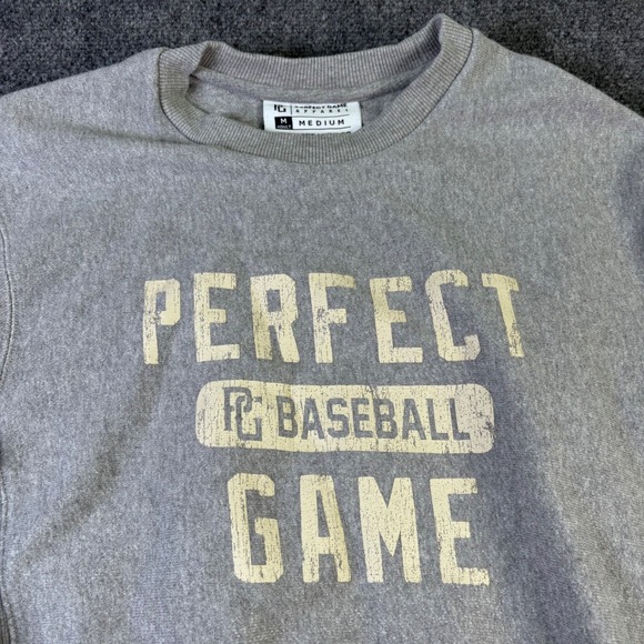 Perfect Game Apparel Sweatshirt Women Medium Gray Baseball Graphic Crewneck - Picture 4 of 6